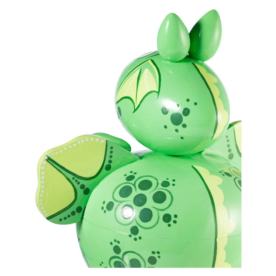 Сувенир Золотая Хохлома Матрешка Дракон 35х20,5 см, дерево, зеленый