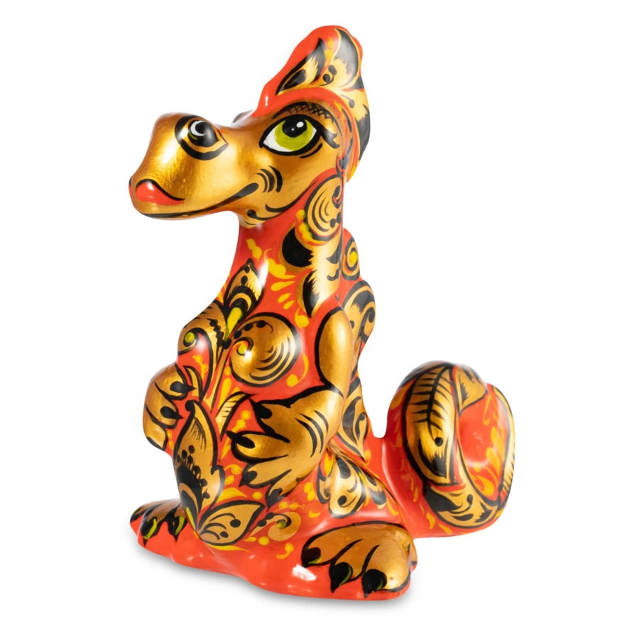 Сувенир Золотая Хохлома Дракон 11х6,5х10,5 см, фарфор, цвет в асс.