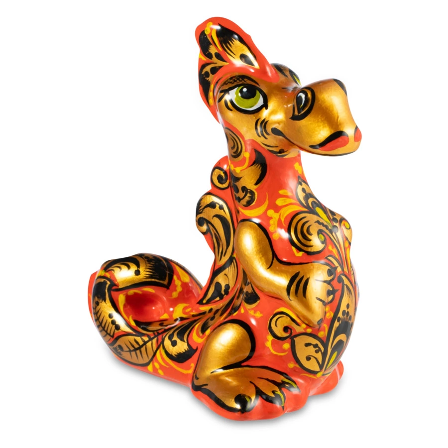 Сувенир Золотая Хохлома Дракон 11х6,5х10,5 см, фарфор, цвет в асс.