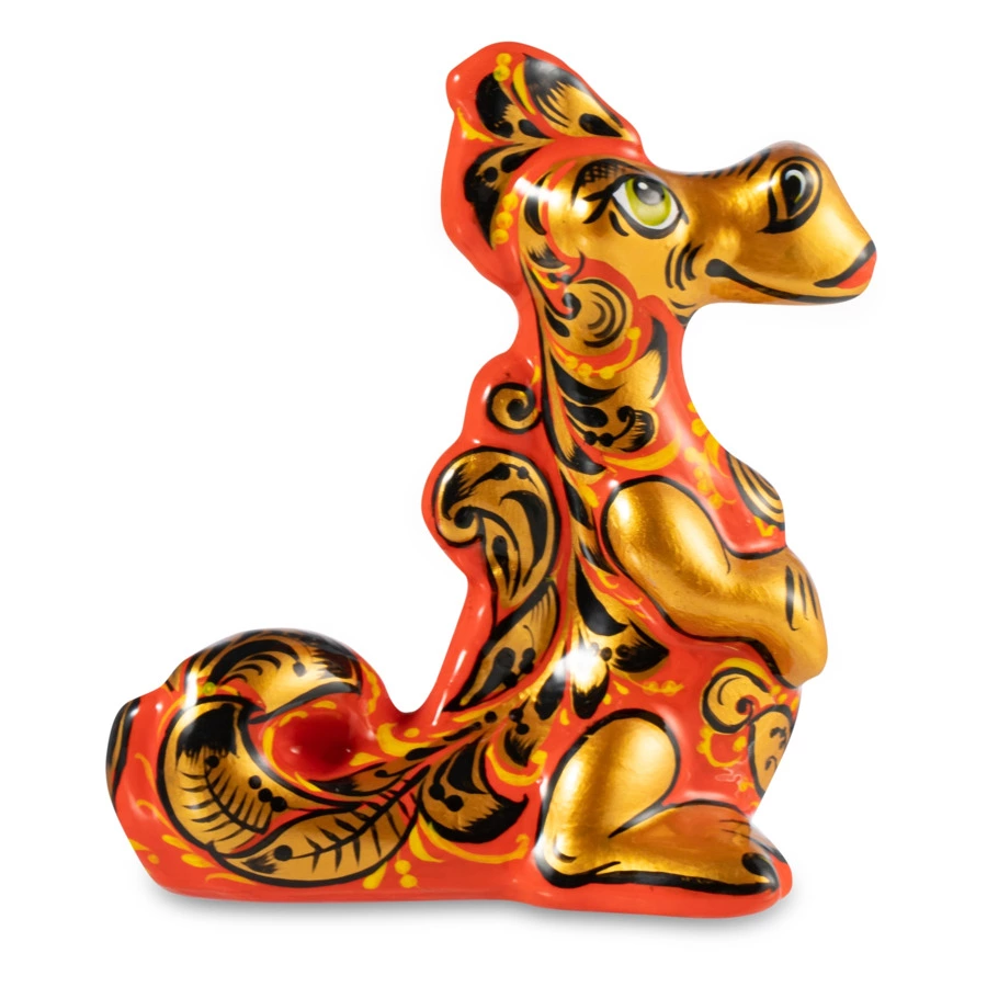 Сувенир Золотая Хохлома Дракон 11х6,5х10,5 см, фарфор, цвет в асс.