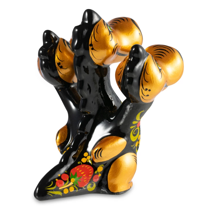 Сувенир Золотая Хохлома Змей Горыныч 10х8х8 см, фарфор, золотой