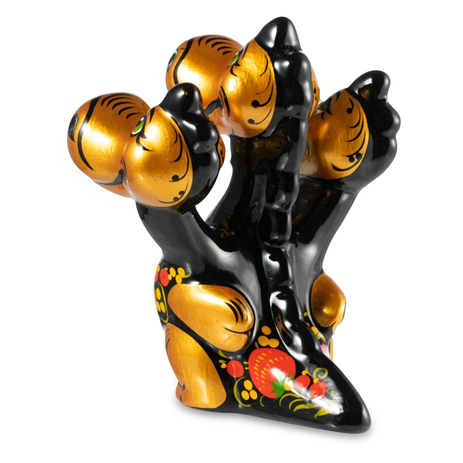 Сувенир Золотая Хохлома Змей Горыныч 10х8х8 см, фарфор, золотой