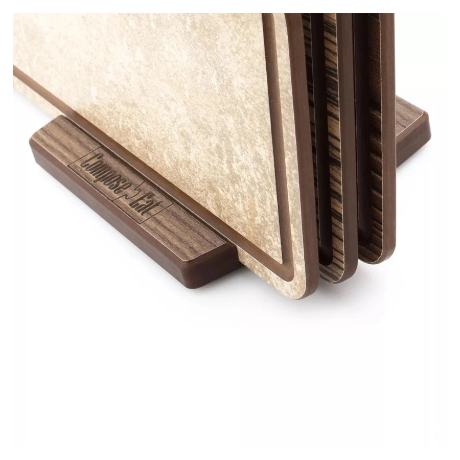 Подставка для трех разделочных досок ComposeEat Fashion 13х11 см, композит, коричневая