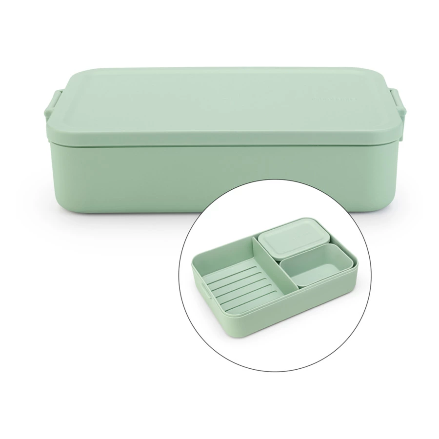 Ланч-бокс бенто Brabantia Make&Take 2 л, 16,7х25,5х6,2 см, пластик, мятно-голубой