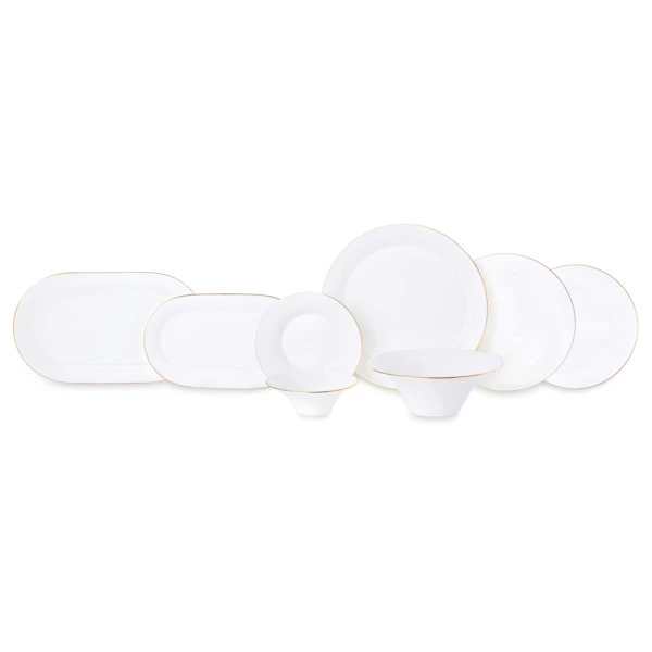 Сервиз столовый ИФЗ Юлиана Золотая лента 6 персон 24 предмета, фарфор костяной