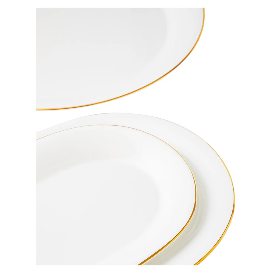 Сервиз столовый ИФЗ Юлиана Золотая лента 6 персон 24 предмета, фарфор костяной