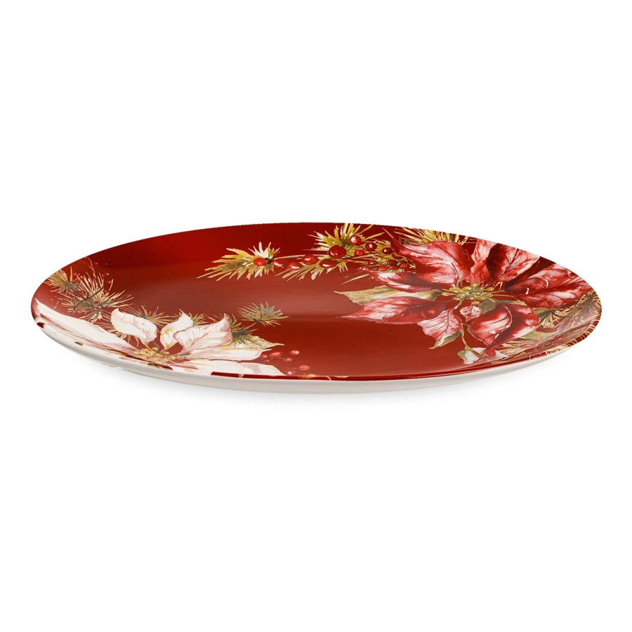 Блюдо овальное Certified Int. Зимняя радость 40,5х30,5 см, керамика