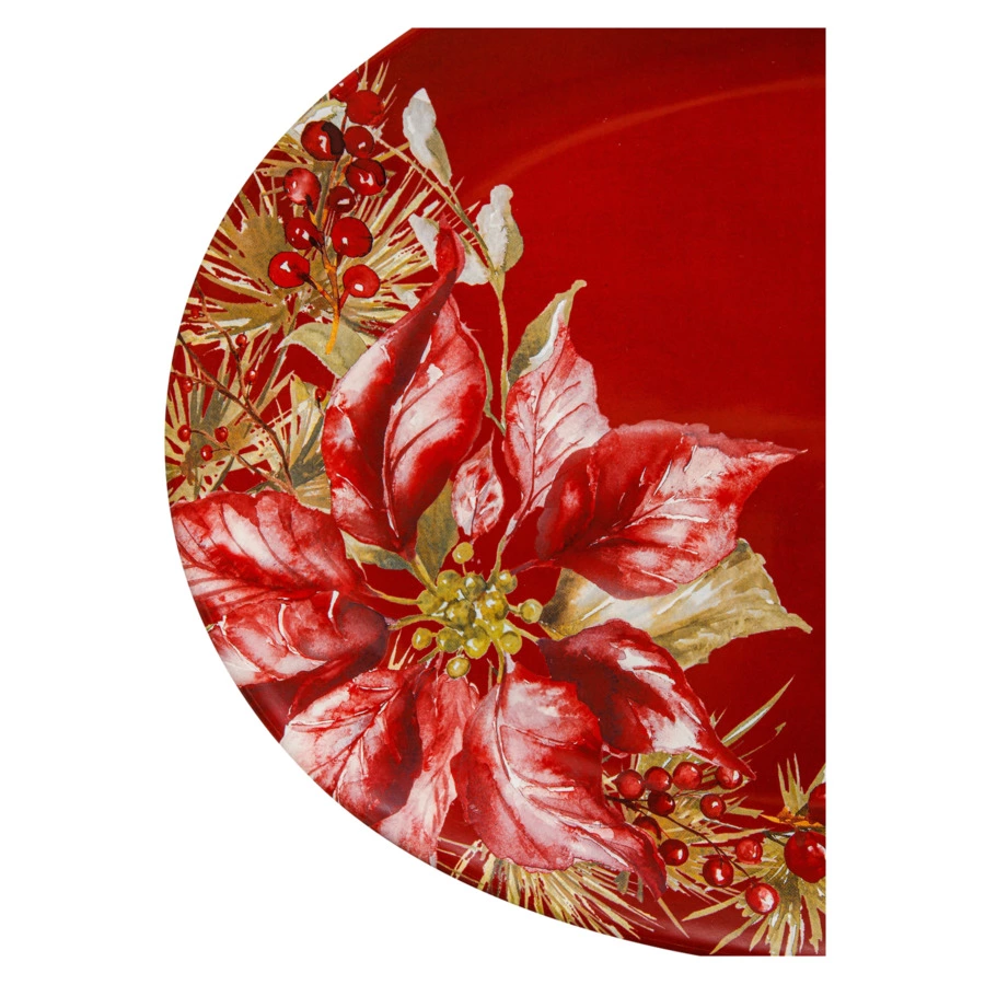 Блюдо овальное Certified Int. Зимняя радость 40,5х30,5 см, керамика