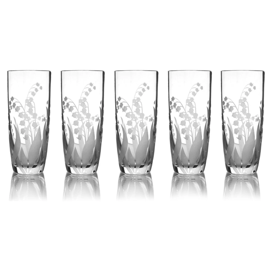 Набор стаканов ГХЗ Шар Ландыши 290 мл, 5 шт, хрусталь-sale