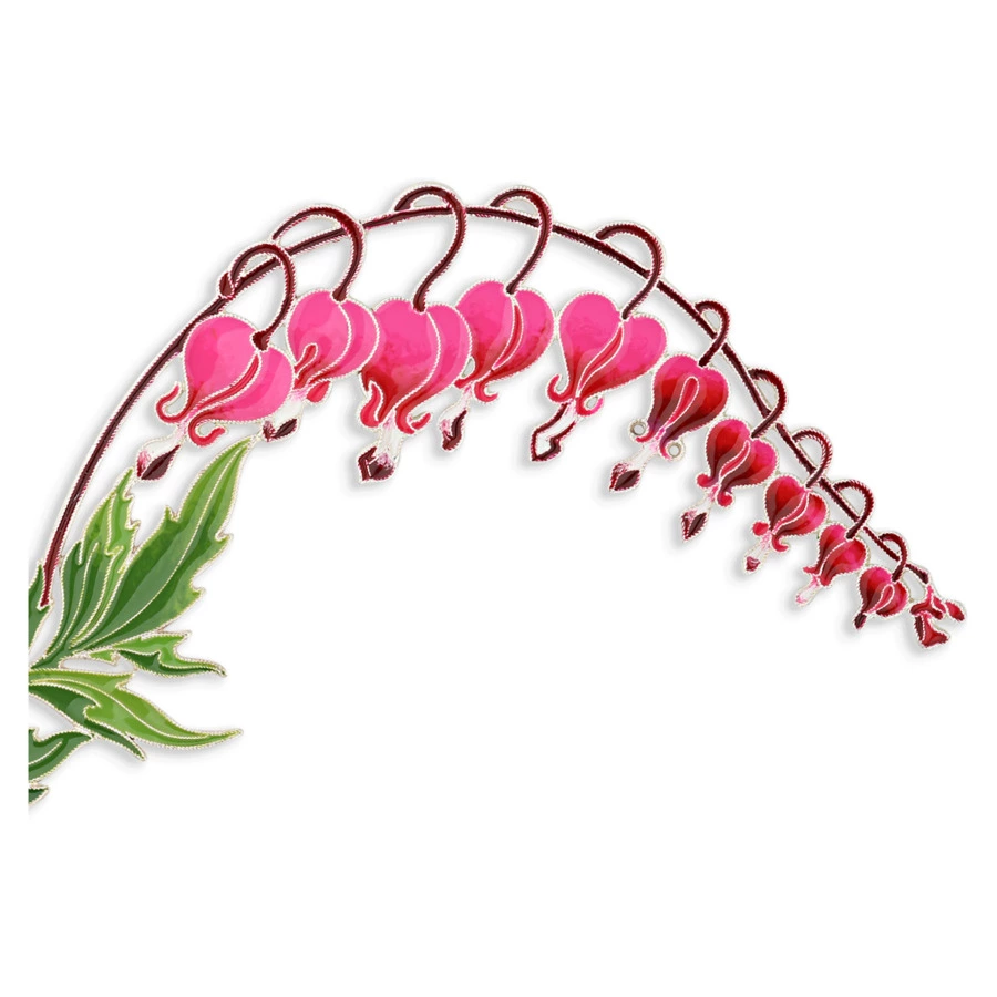 Брошь Русские самоцветы Дицентра 13,96 г, серебро 925