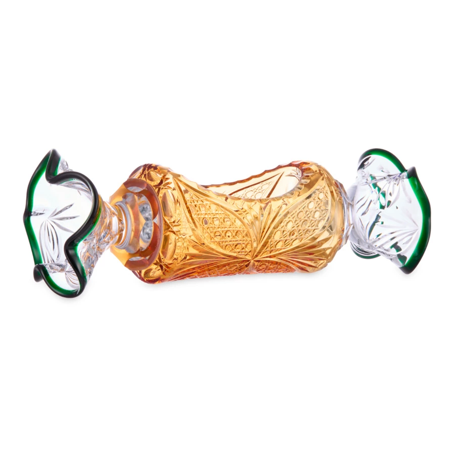 Конфетница ГХЗ Конфета 17 см, хрусталь, желтая