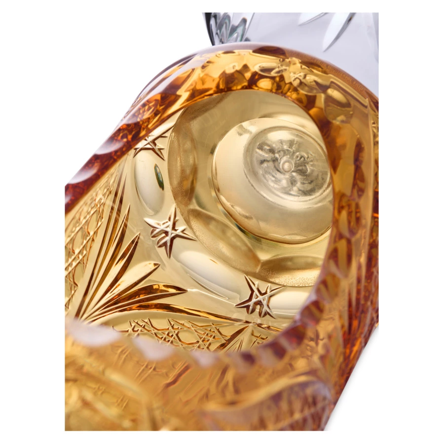 Конфетница ГХЗ Конфета 17 см, хрусталь, желтая