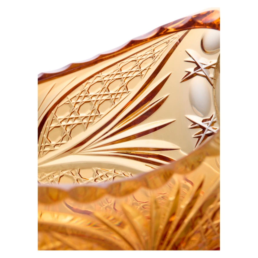 Конфетница ГХЗ Конфета 17 см, хрусталь, желтая