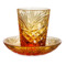 Набор из графина со стаканами на блюдцах ГХЗ Фараон 6 предметов, хрусталь, желтый