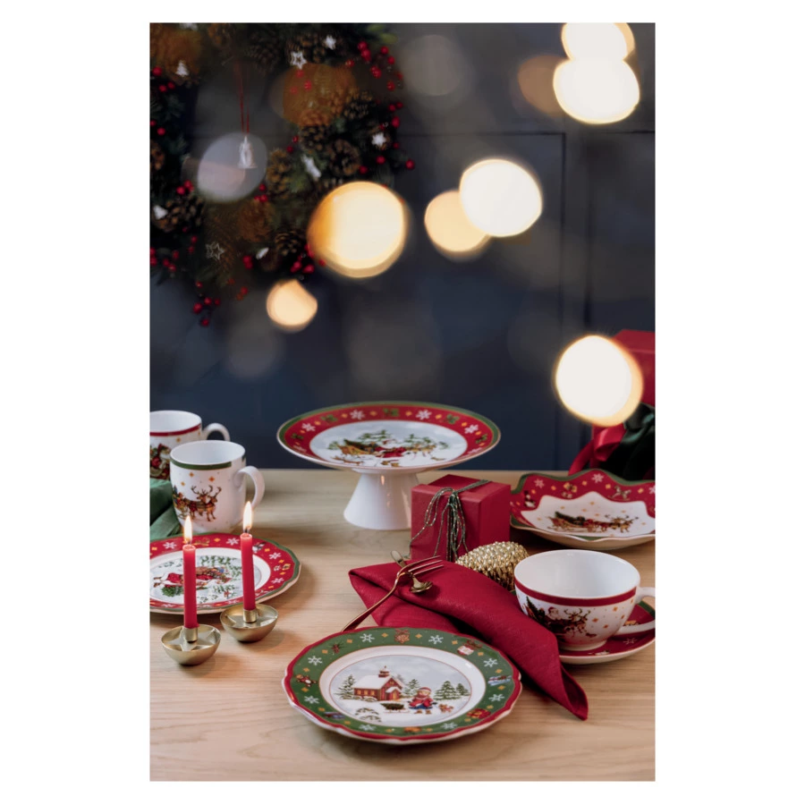 Блюдо для торта на ножке Hutschenreuther Зимняя пора 22 см, фарфор