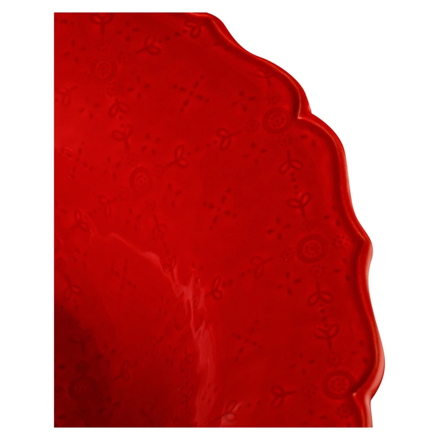 Салатник Bordallo Pinheiro Рождественская гирлянда 34 см, керамика, красный