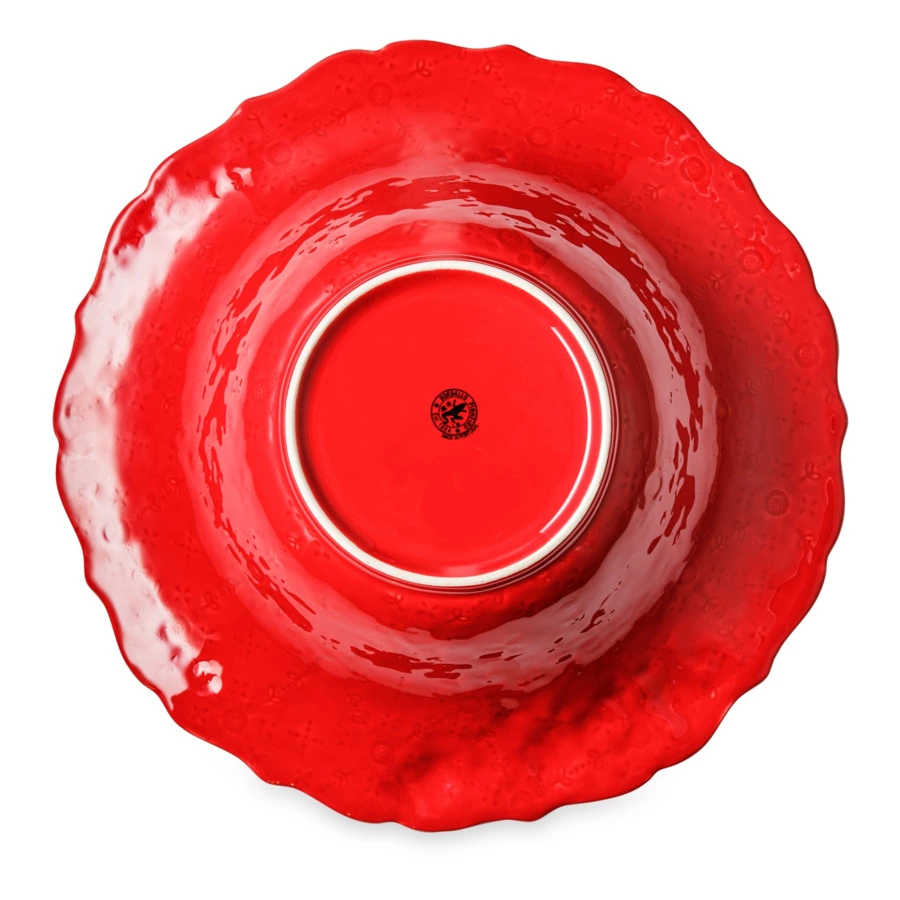 Салатник Bordallo Pinheiro Рождественская гирлянда 34 см, керамика, красный