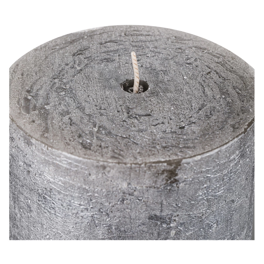 Свеча цилиндрическая Luz Your Senses 20 см, серебристая