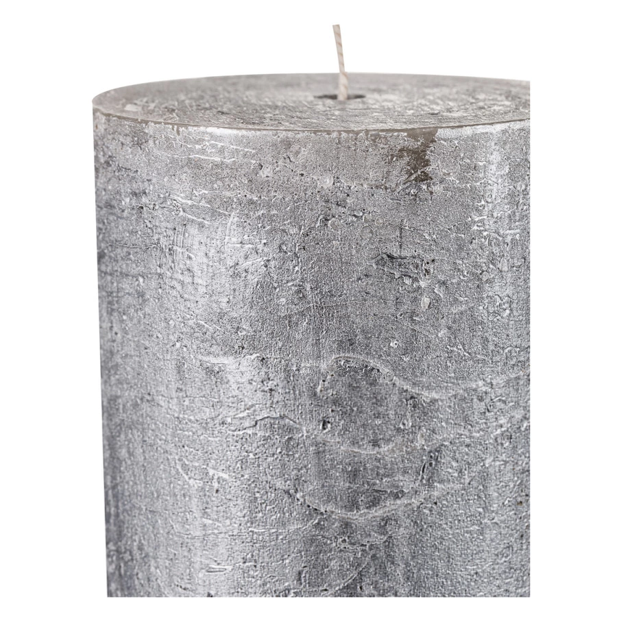 Свеча цилиндрическая Luz Your Senses 20 см, серебристая