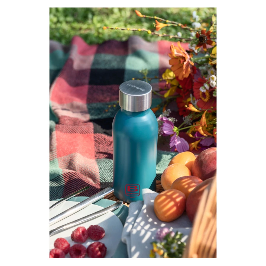 Термос с крышкой Bugatti Twin 350 мл, сталь нержавеющая, бирюзово-голубой, п/к