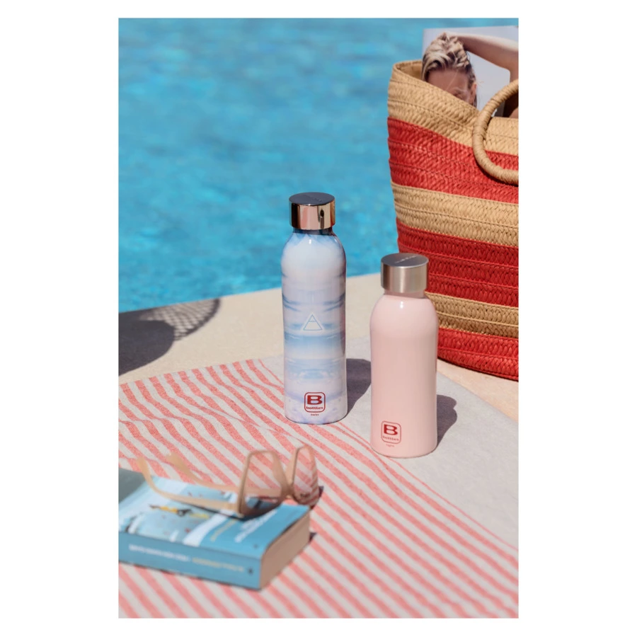 Термос с крышкой Bugatti Twin 500 мл, сталь нержавеющая, небесно-голубой, п/к