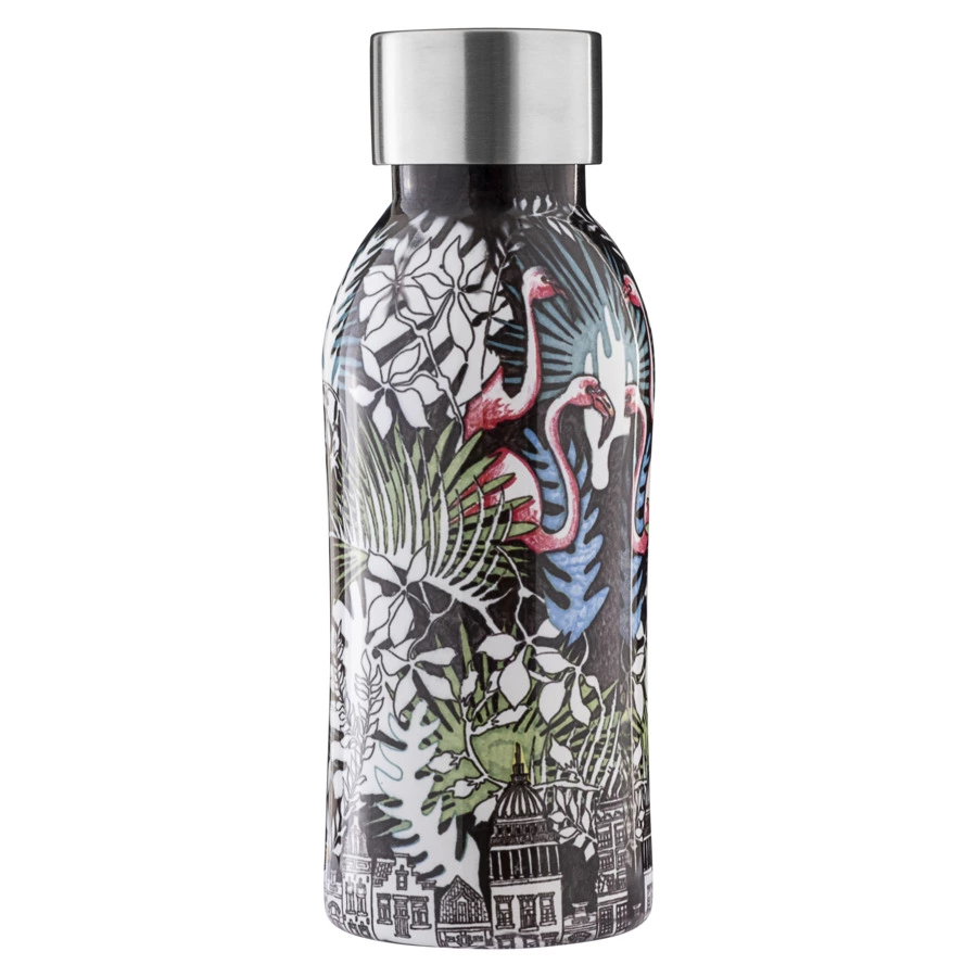 Термос с крышкой Bugatti Twin 350 мл с принтом Вилла, сталь нержавеющая, п/к