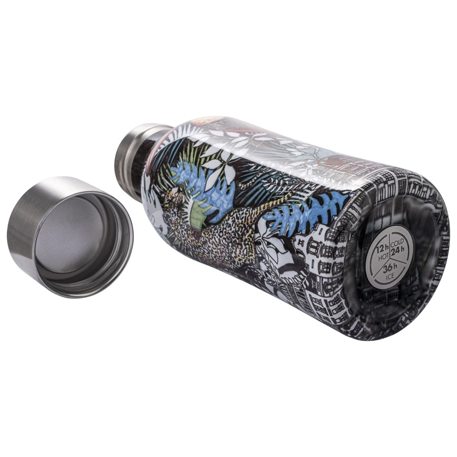 Термос с крышкой Bugatti Twin 350 мл с принтом Вилла, сталь нержавеющая, п/к