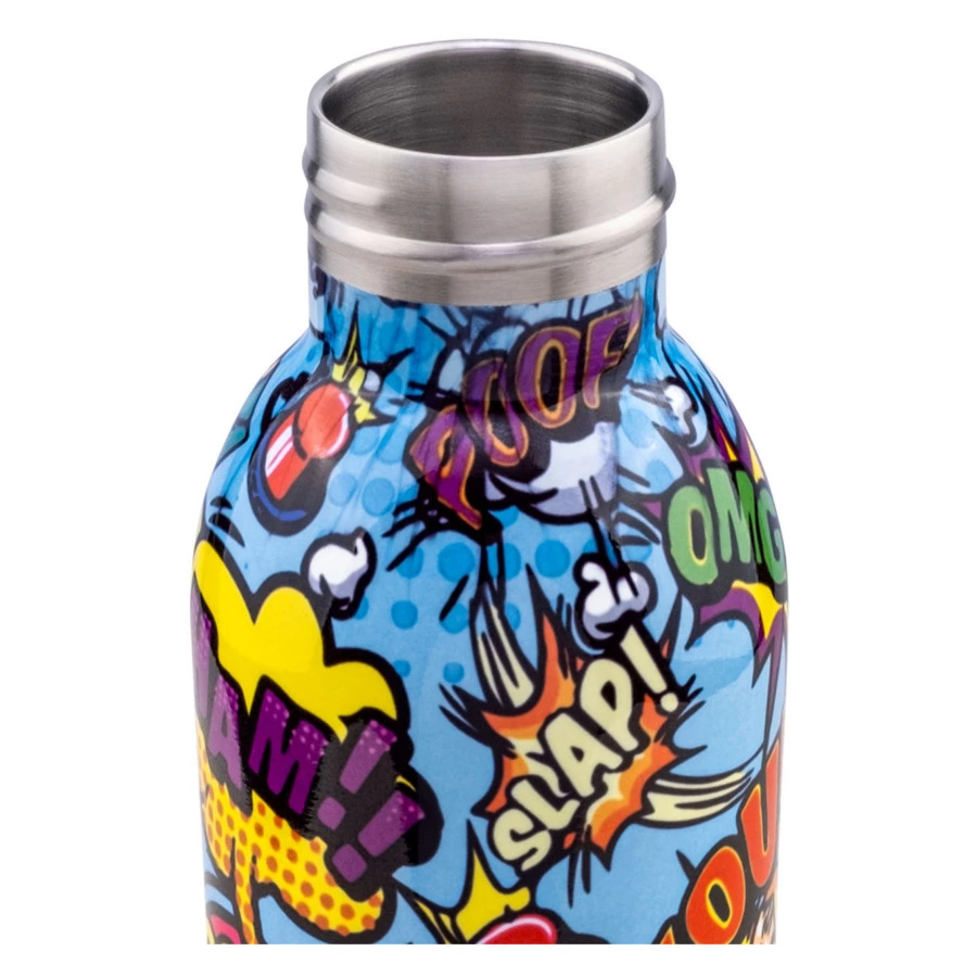 Термос с крышкой Bugatti Twin 500 мл с принтом Комикс, сталь нержавеющая, п/к