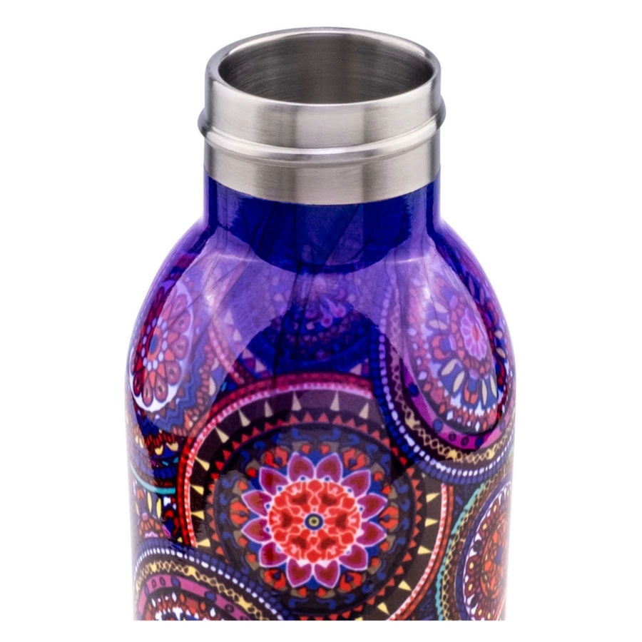 Термос с крышкой Bugatti Twin 350 мл с принтом Мандала, сталь нержавеющая, п/к