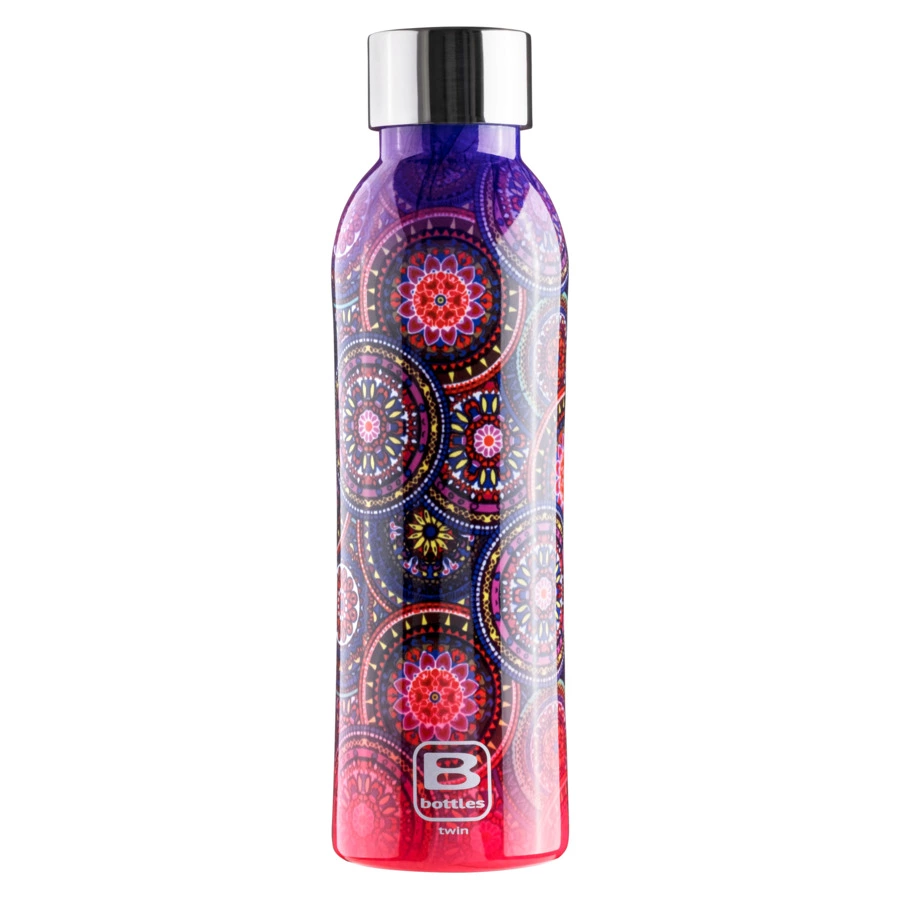 Термос с крышкой Bugatti Twin 500 мл с принтом Мандала, сталь нержавеющая, п/к