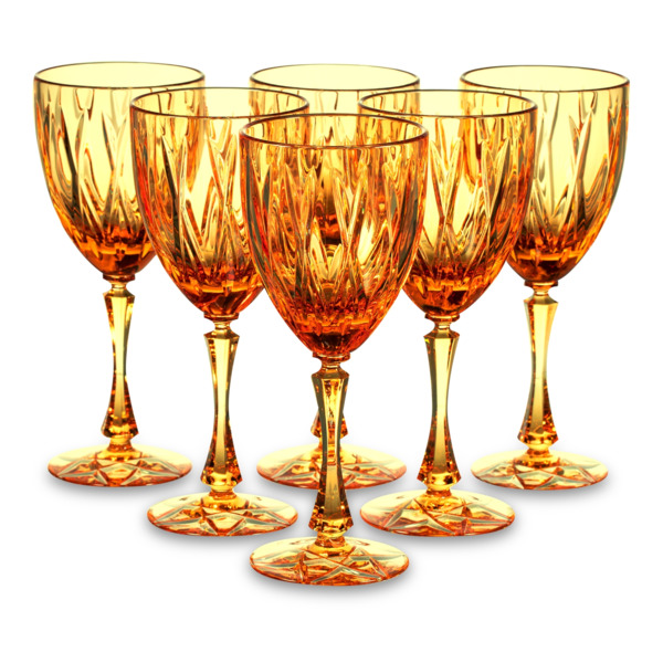 Набор бокалов для вина ГХЗ Кардинал 320 мл, 6 шт, хрусталь, янтарный