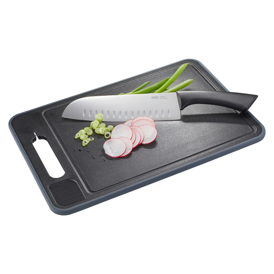 Доска для быстрой разморозки продуктов Gefu Cut Pro с точилкой для ножей 36,5х25 см, алюминий