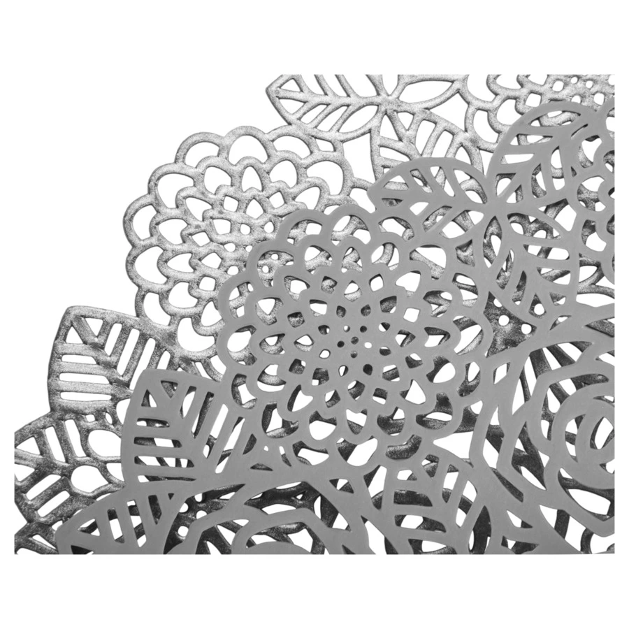 Салфетка подстановочная круглая Decor de table Home Rose 38 см, ПВХ, серебристая