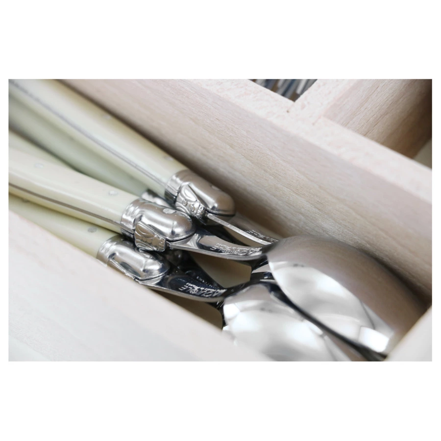 Набор столовых приборов ANDRE VERDIER Laguiole Essentiel Debutant на 6 персон 24 предмета, белый,п/к