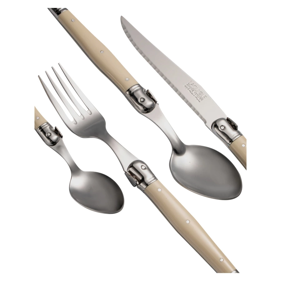 Набор столовых приборов ANDRE VERDIER Laguiole Essentiel Debutant на 6 персон 24 предмета, белый,п/к