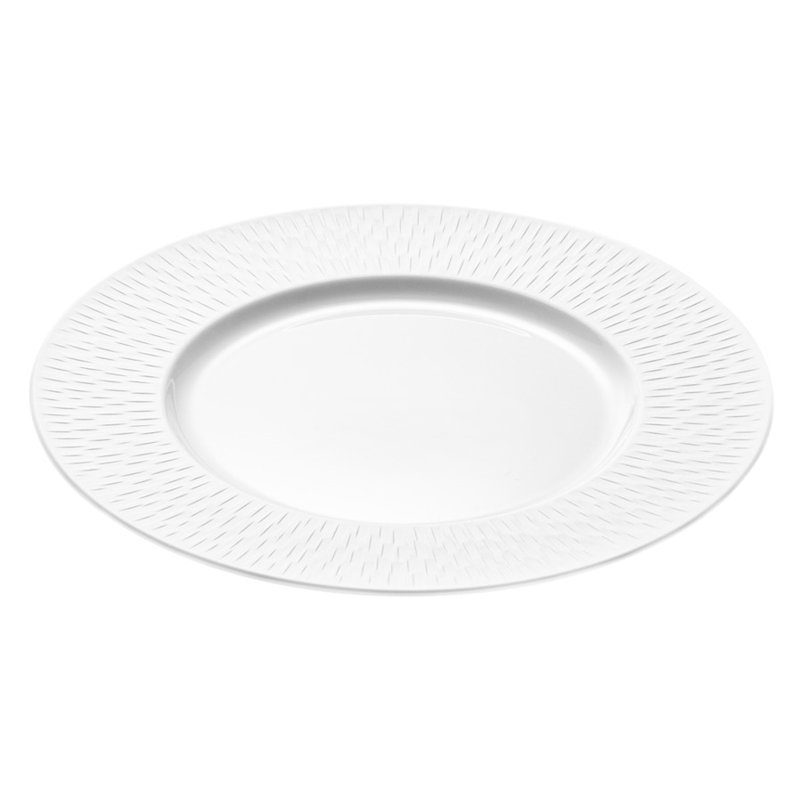 Тарелка обеденная Degrenne Boreal Satin Blanc 28,5 см, фарфор твердый, белая