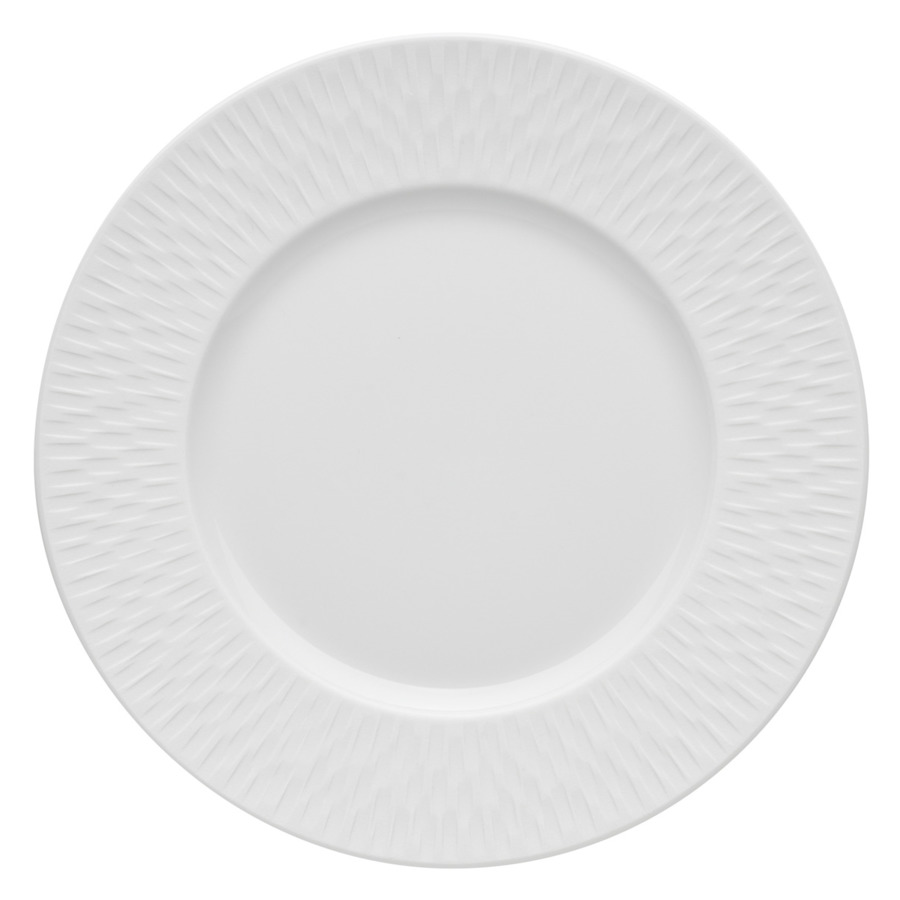 Тарелка обеденная Degrenne Boreal Satin Blanc 22,5 см, фарфор твердый, белая
