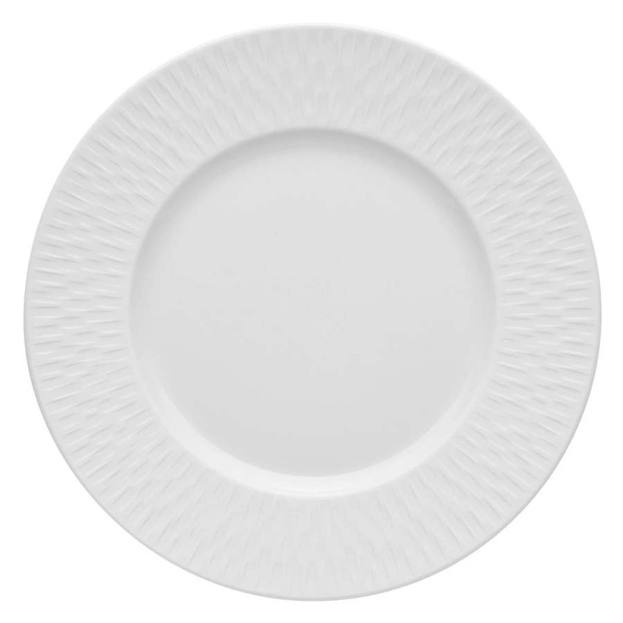 Тарелка обеденная Degrenne Boreal Satin Blanc 22,5 см, фарфор твердый, белая