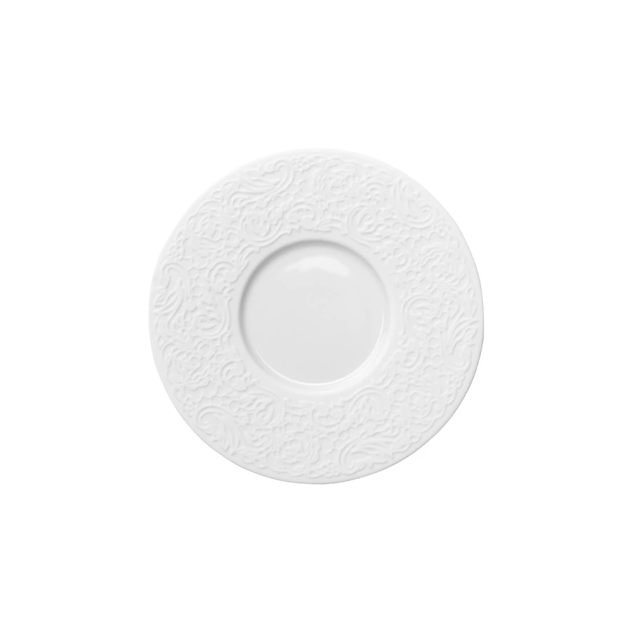 Блюдце кофейное Degrenne L Couture 12,6 см, фарфор твердый, белое