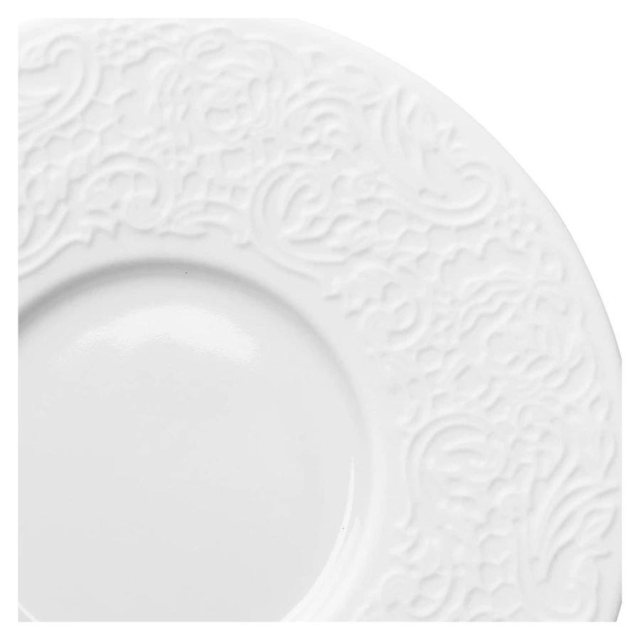 Блюдце кофейное Degrenne L Couture 12,6 см, фарфор твердый, белое