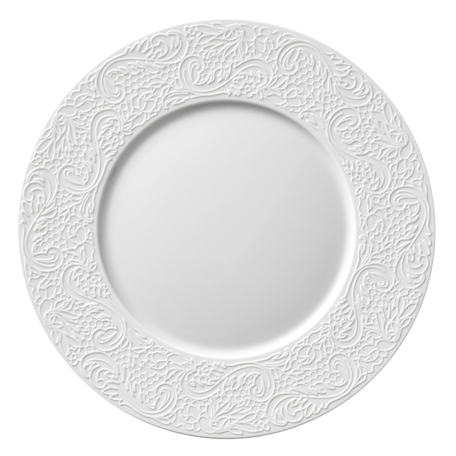 Тарелка закусочная Degrenne L Couture 24 см, фарфор твердый, белая
