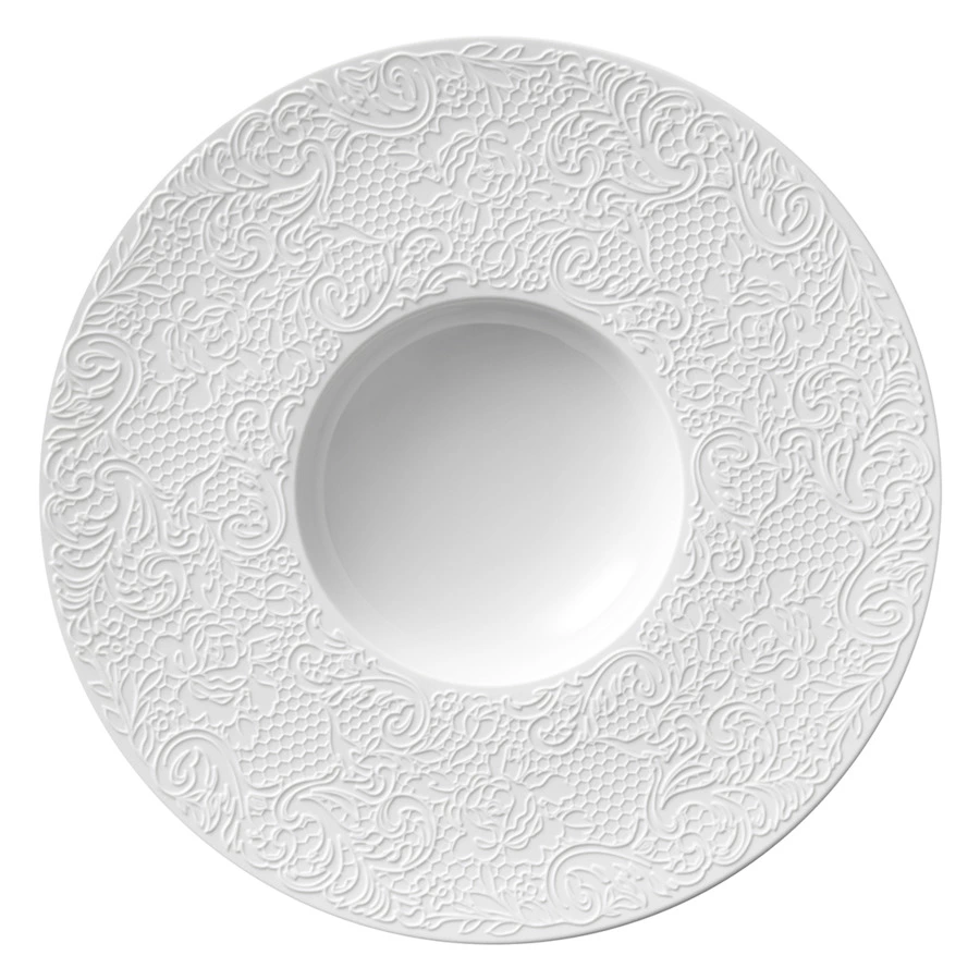 Тарелка для пасты Degrenne L Couture 30 см, фарфор твердый, белая