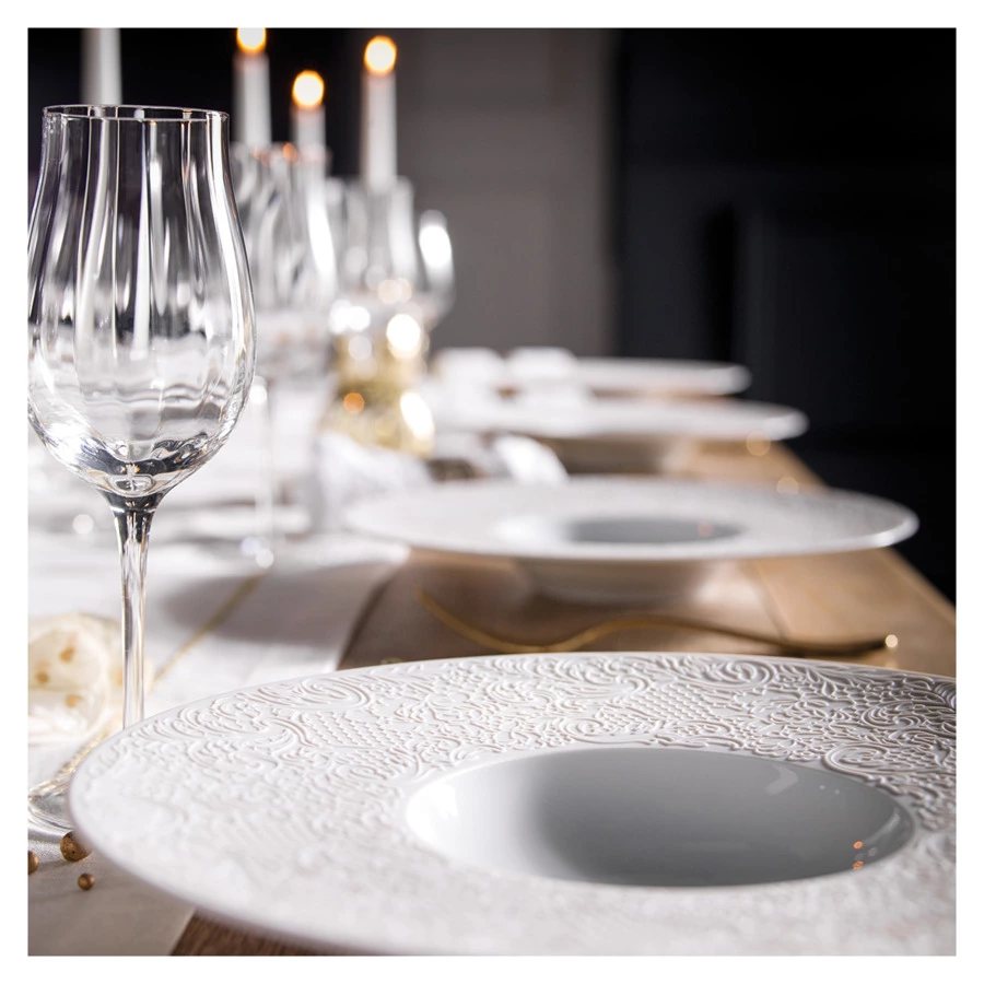 Тарелка для пасты Degrenne L Couture 30 см, фарфор твердый, белая