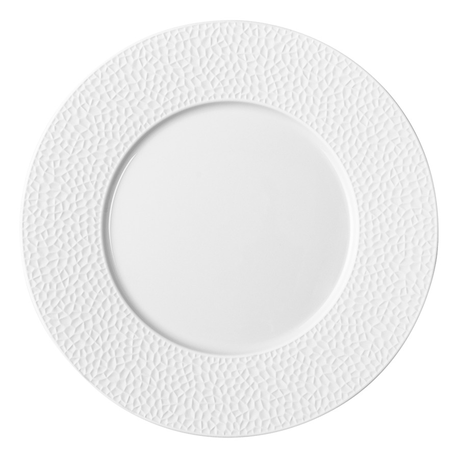 Тарелка закусочная Degrenne L Fragments 24 см, фарфор твердый, белая