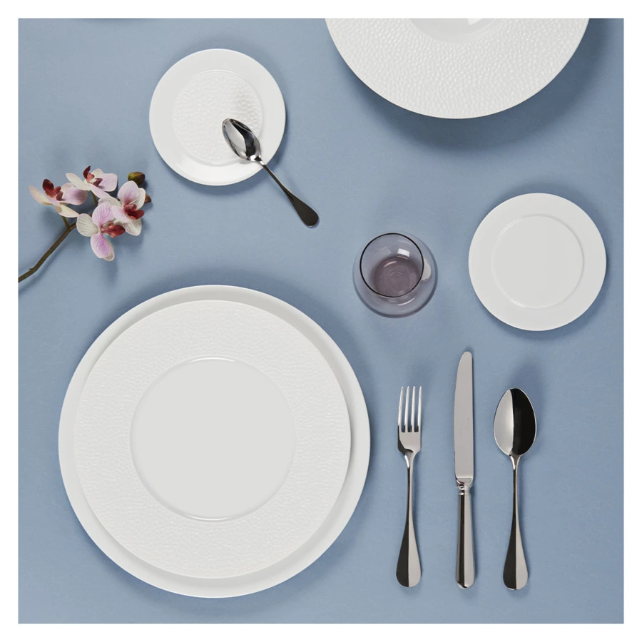 Тарелка закусочная Degrenne L Fragments 24 см, фарфор твердый, белая