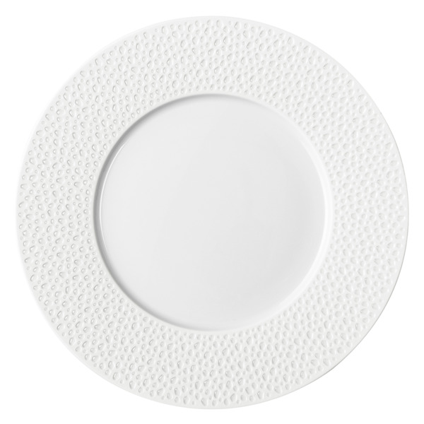 Тарелка обеденная Degrenne L Perles De Rosee 28 см, фарфор твердый, белая