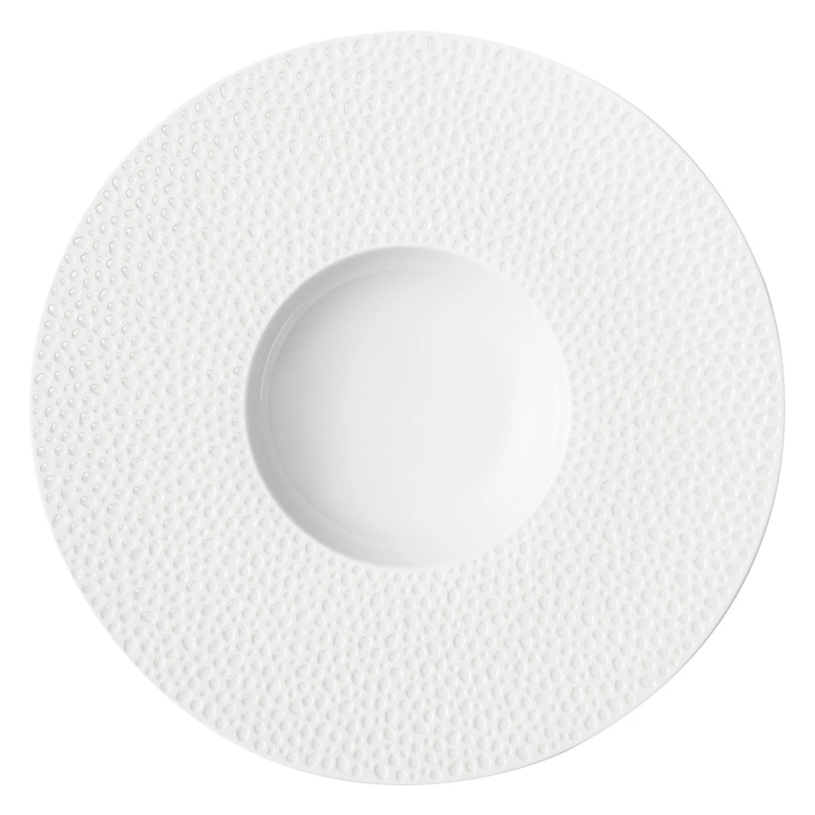 Блюдо Degrenne L Perles De Rosee 28 см, фарфор твердый, белое