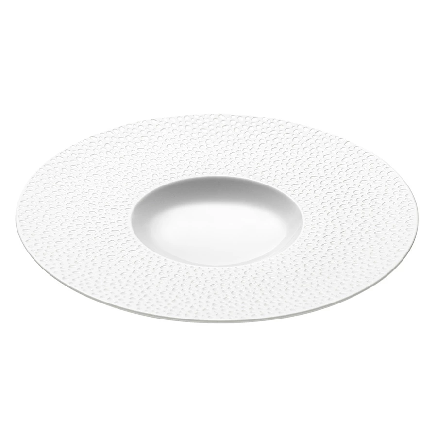 Блюдо Degrenne L Perles De Rosee 28 см, фарфор твердый, белое