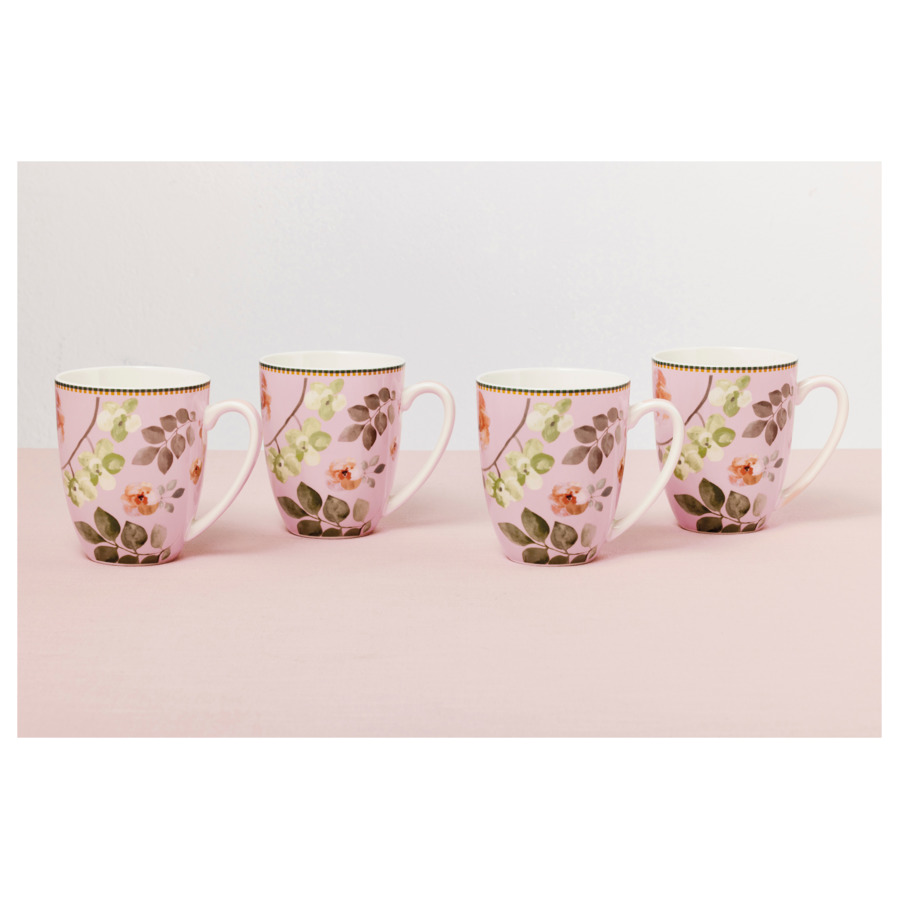 Набор кружек чайных Maxwell & Williams Arcadia 4 шт, фарфор, розовый, п/к