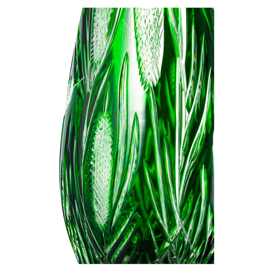 Ваза декоративная ГХЗ Княгиня 75 см, хрусталь, зеленая